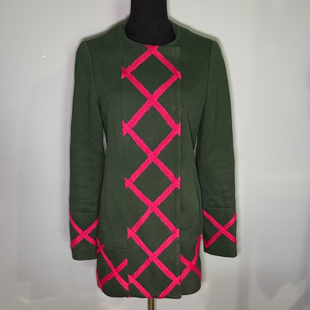Anthropologie Elevenses tamarisk lattice coat
